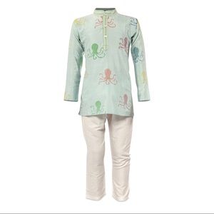 Blue pattern kids Kurta